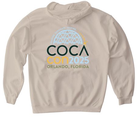 COCAcon 2025 Apparel, a Sand Gildan Softstyle Pullover Hoodie