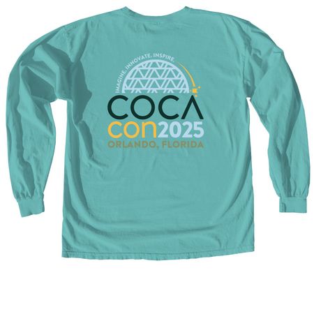COCAcon 2025 Apparel, a Seafoam Comfort Colors Long Sleeve Tee