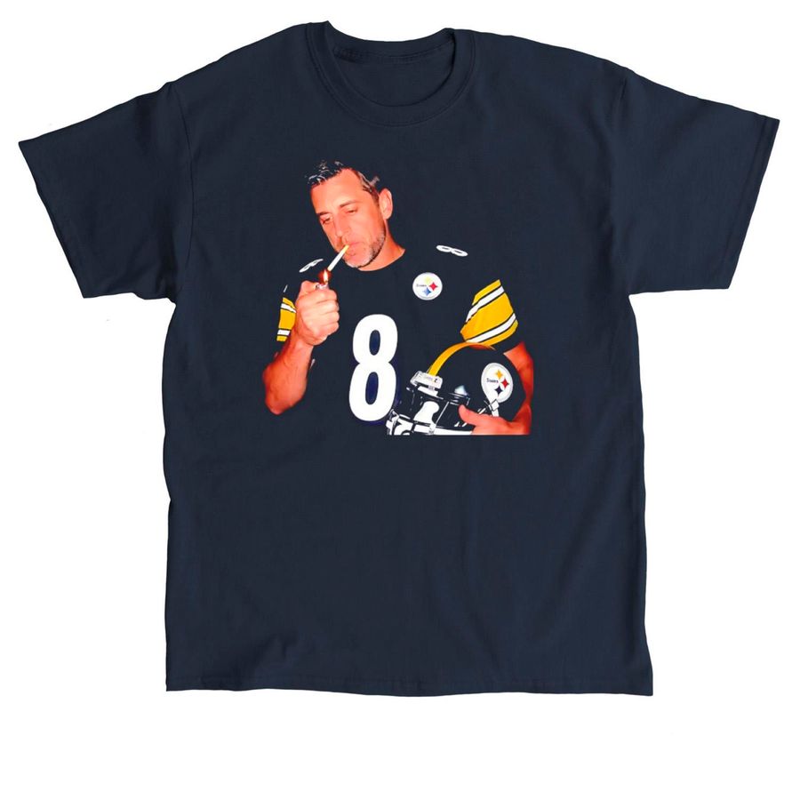 Aaron Rodgers Pittsburgh Steelers smoking, a Navy Classic Unisex Tee