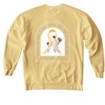 Hope Blooms for Annalyn-YellowChildhoodCancer, a Butter Comfort Colors Crewneck Sweatshirt (back-view)