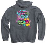 Confidence V2, a Dark Heather Pullover Hoodie (back-view)