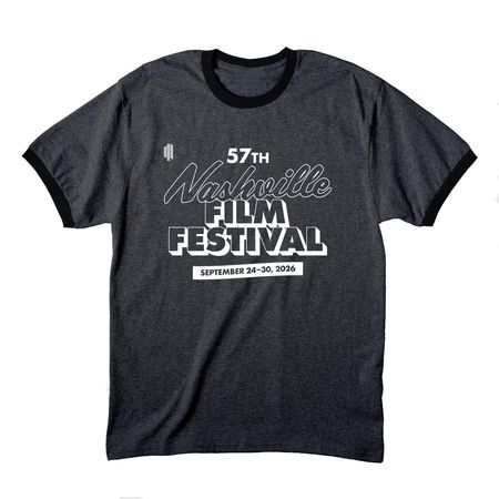 #NashFilm57 Dark Ringer Tee, a Dark Heather Grey/ Jet Black Cotton Ringer Tee