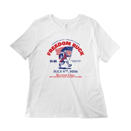 Freedom Ruck Shirts 2026, a White Women?s Relaxed Cotton Tee