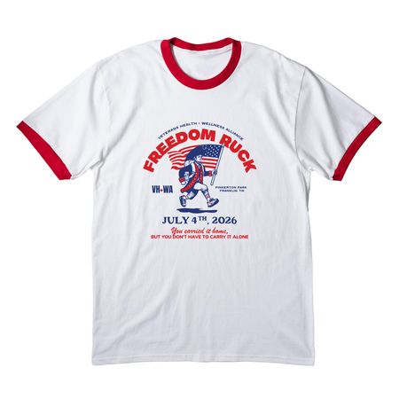 Freedom Ruck Shirts 2026, a White/ Red Cotton Ringer Tee