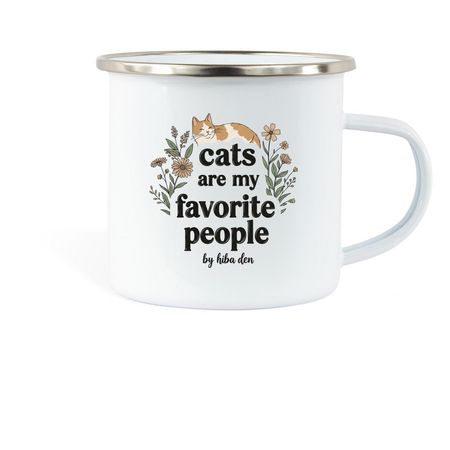 Cats Are My Favorite People&nbsp;, a White Enamel Camping Mug