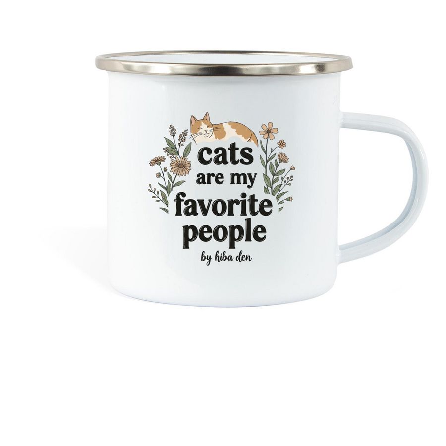 Cats Are My Favorite People&nbsp;, a White Enamel Camping Mug