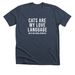 OBO Valentines-CATS, a Heather Midnight Navy Premium Unisex Tee