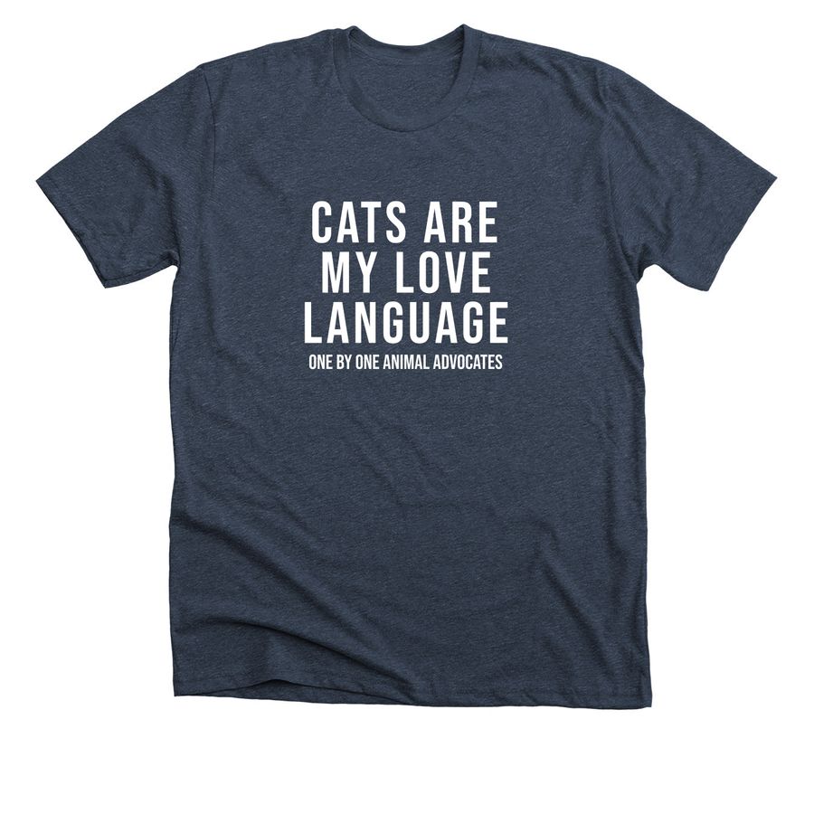 OBO Valentines-CATS, a Heather Midnight Navy Premium Unisex Tee