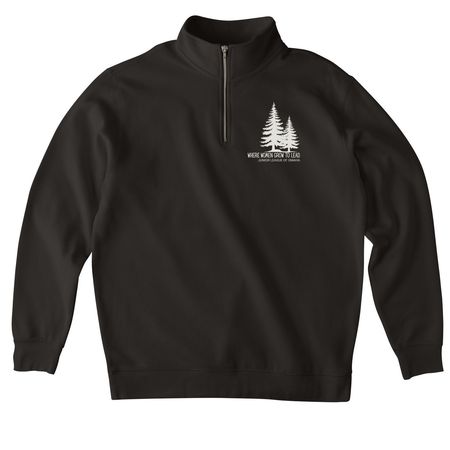 Where Women Grow to Lead Quarter Zip, a Black Midweight Quarter Zip Pullover