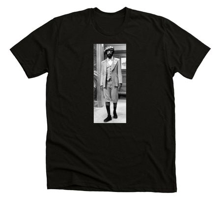 Mongo Slade B&W, a Solid Black Blend Premium Unisex Tee