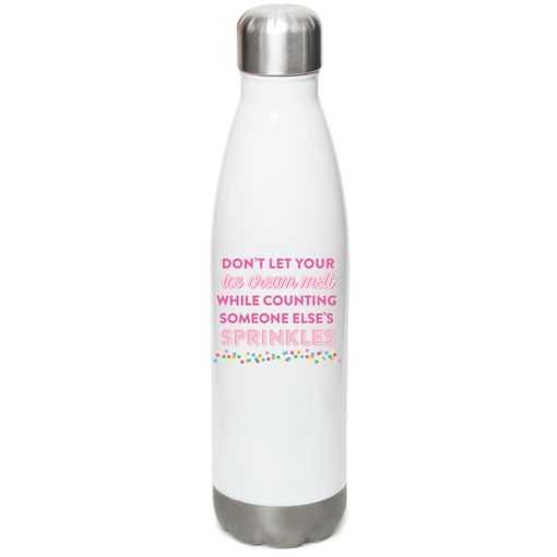 Sprinkles of Gratitude White Stainless Steel Water Bottle