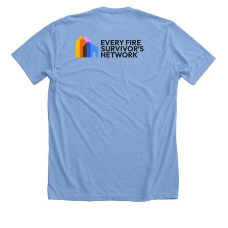 Slogan Tee (Adult & Youth), a Heather Carolina Blue Premium Unisex Tee (back-view)