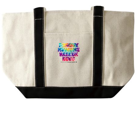 Groovy Tote, a Natural/Black Large Two-Tone Canvas Tote Bag