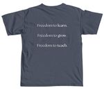 Freedom Academy Merch Sale, a Denim Comfort Colors Unisex Tee (back-view)