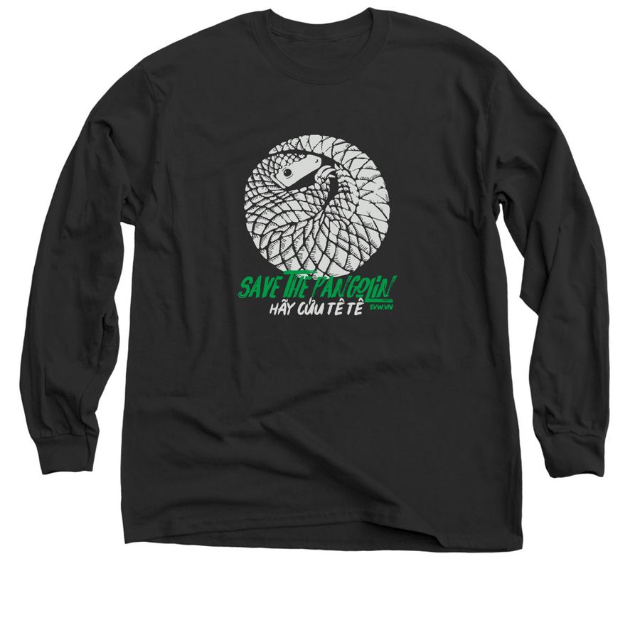 ARMOR UP for PANGOLINS!, a Black Classic Long Sleeve Tee