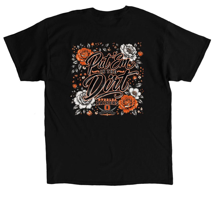 Floral- dirt, a Black Classic Unisex Tee (back-view)