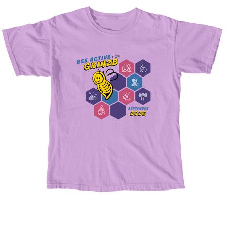 7th Annual Bee Active for GRIN2B, a Neon Violet Comfort Colors Unisex Tee
