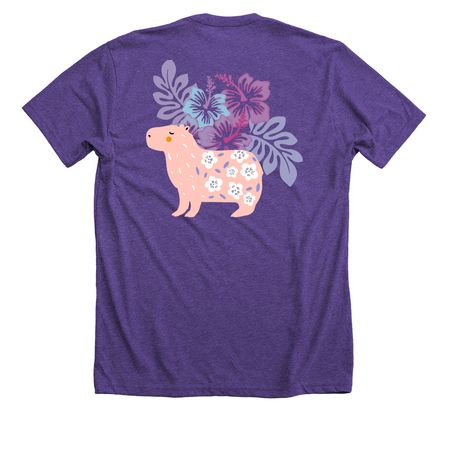 be capy, a Heather Team Purple Premium Unisex Tee (back-view)