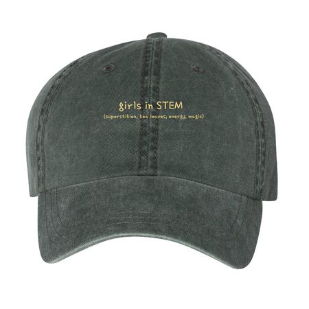 Girls in STEM, a Forest Printed Pigment Dye Baseball Cap