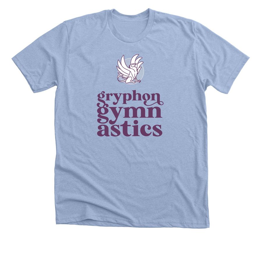 Box logo, a Heather Baby Blue Premium Unisex Tee