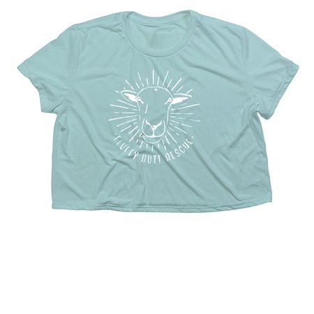 Radiant Goldie, a Dusty Blue Women?s Flowy Cropped Tee