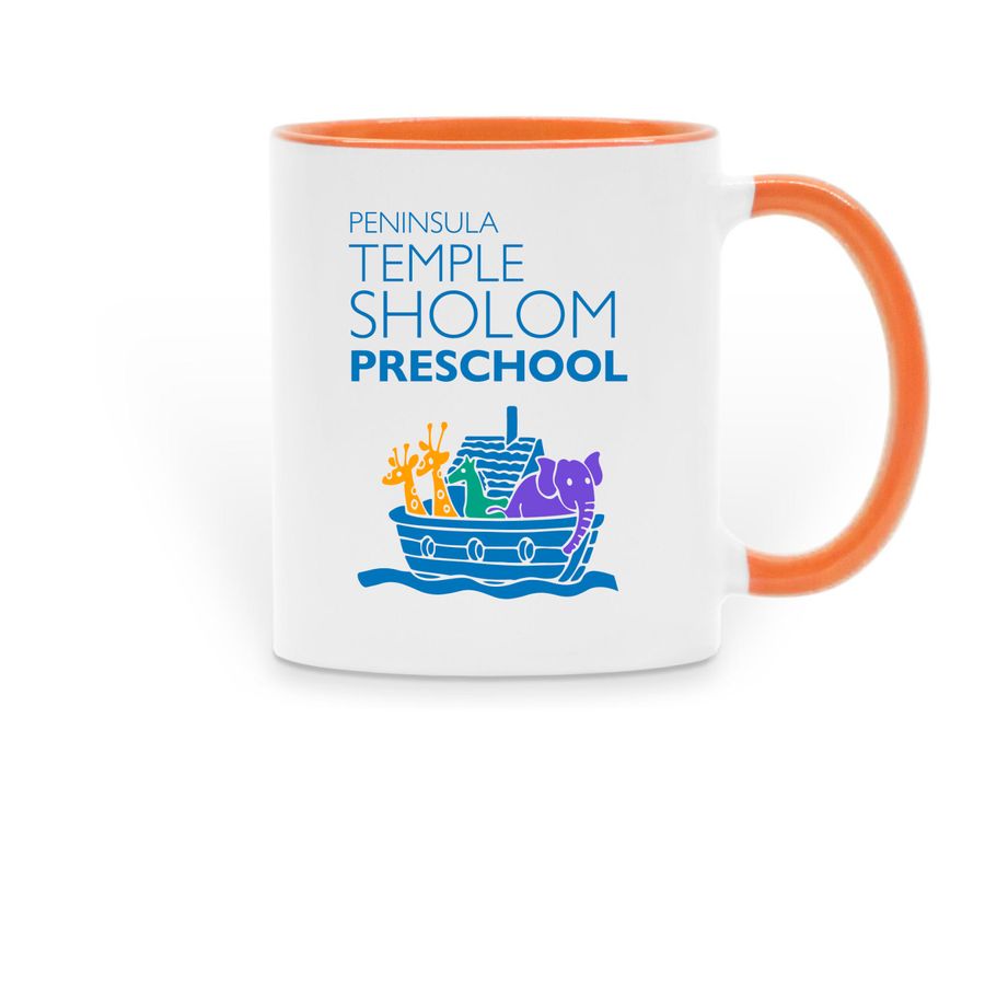 Two-Tone PTS Logo Mug, a Orange Two-Tone Ceramic Mug