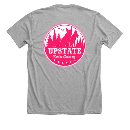 Upstate Canine Academy Pink, a Athletic Heather Premium Unisex Tee (back-view)