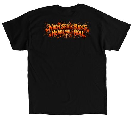 The Legend of Spiteful Hallow, a Black Classic Unisex Tee (back-view)