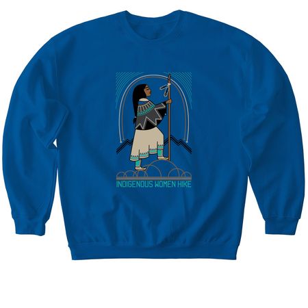Indigenous Women Hike, a Royal Softstyle Crewneck Sweatshirt