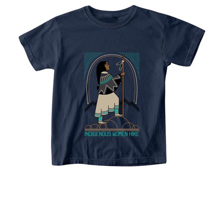 Indigenous Women Hike, a True Navy Comfort Colors Youth Tee
