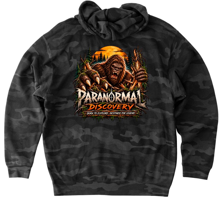 SQUATCH DIVISION | CAMO HOODY, a Black Camo Heavyweight Camo Pullover Hoodie