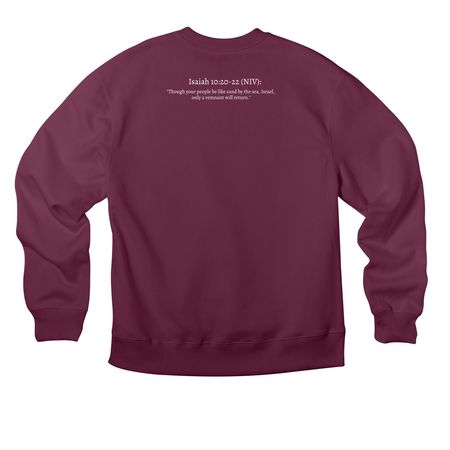 Remnant, a Maroon Premium Heavyweight Crewneck Sweatshirt (back-view)