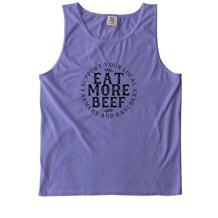 Eat More Beef, a Violet Comfort Colors Tank Top