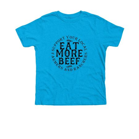 Eat More Beef, a Neon Blue Premium Youth Tee