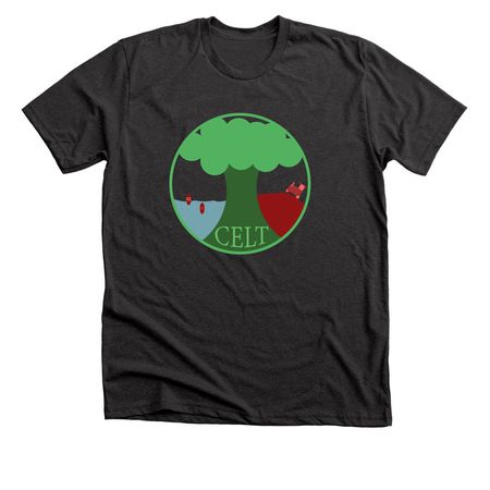 CELT - Mia - Logo Front, a Dark Grey Heather Premium Unisex Tee