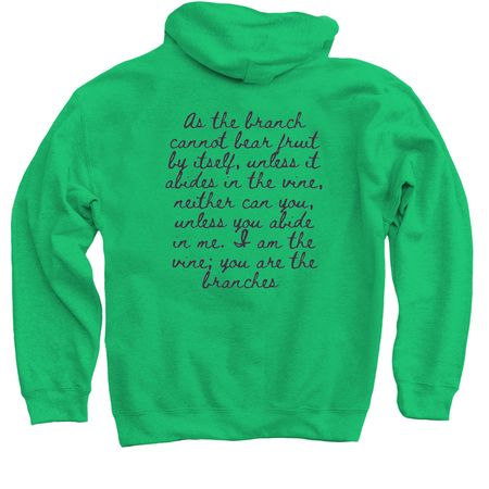 Abide in him, a Irish Green Pullover Hoodie (back-view)