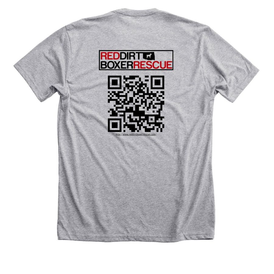 RED DIRT BOXER RESCUE&nbsp;, a Athletic Heather Premium Unisex Tee (back-view)