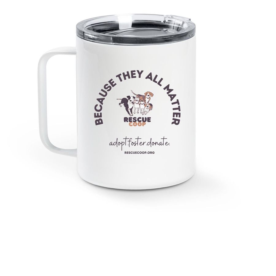 Stainless Steel Travel Mug: They All Matter, a White Stainless Steel Travel Mug (back-view)