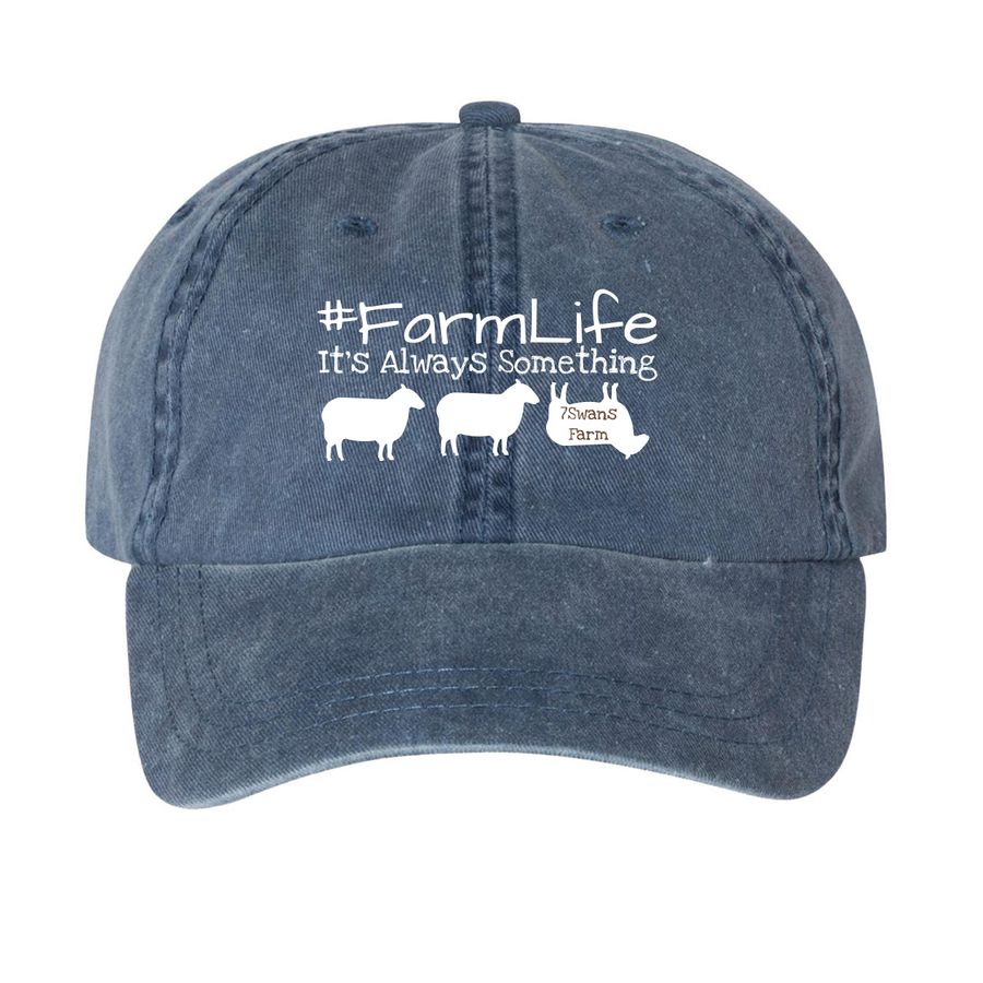 #FarmLife Hats, a Navy Printed Pigment Dye Baseball Cap
