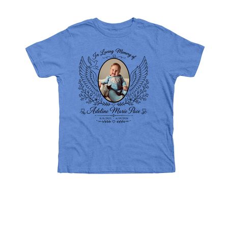 In Memory Of Adeline, a Heather Columbia Blue Premium Youth Tee
