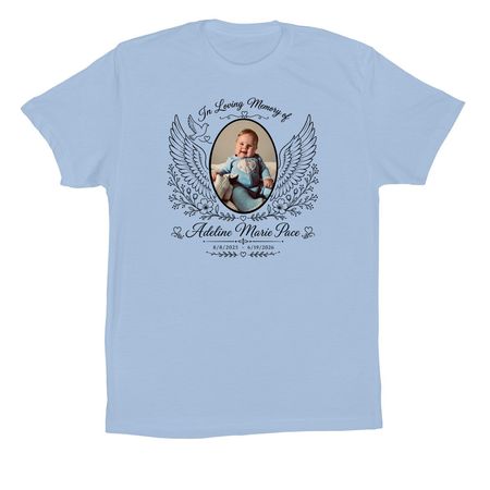 In Memory Of Adeline, a Baby Blue Premium Cotton Tee