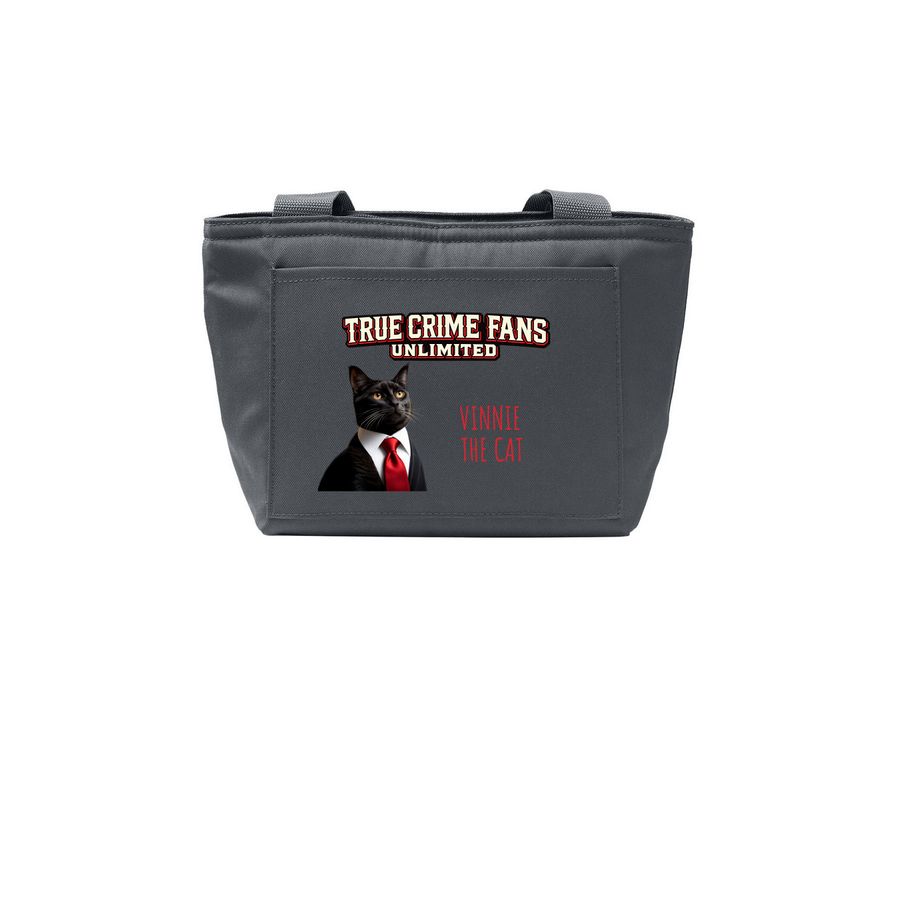 TCFU x Vinnie the Cat, a Grey Steel Insulated Lunch Tote
