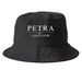 Brimmed Hat, a Black Printed Bucket Hat
