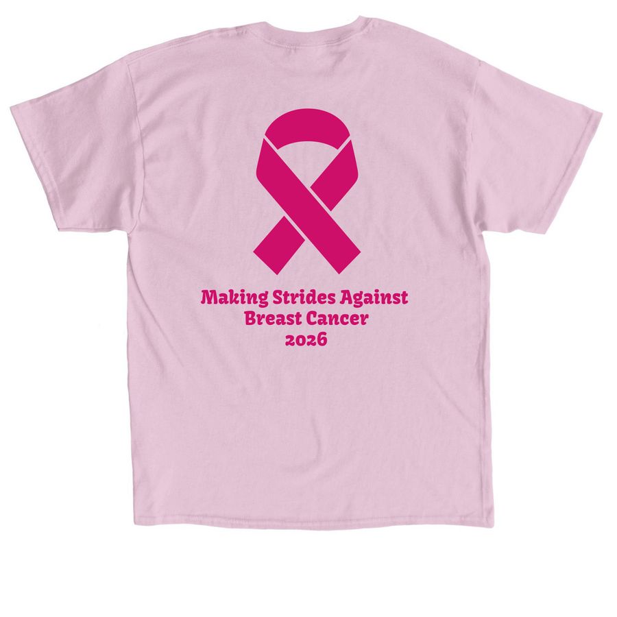 Breast Cancer Walk T-Shirt, a Light Pink Classic Unisex Tee (back-view)