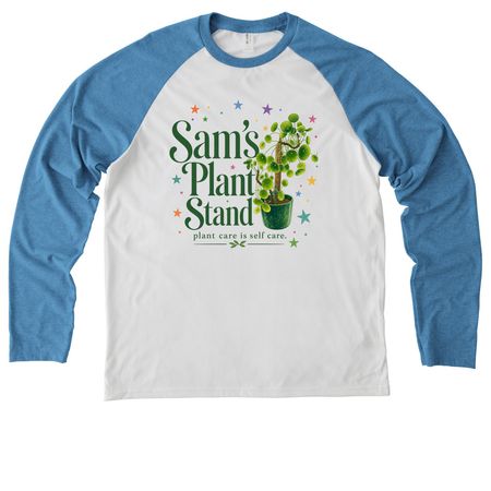 Team Sam Slater 2026 Walk Shirts&nbsp;, a Azure Blue/ Bright White Allmade Eco Triblend Colorblock Raglan Long Sleeve Tee