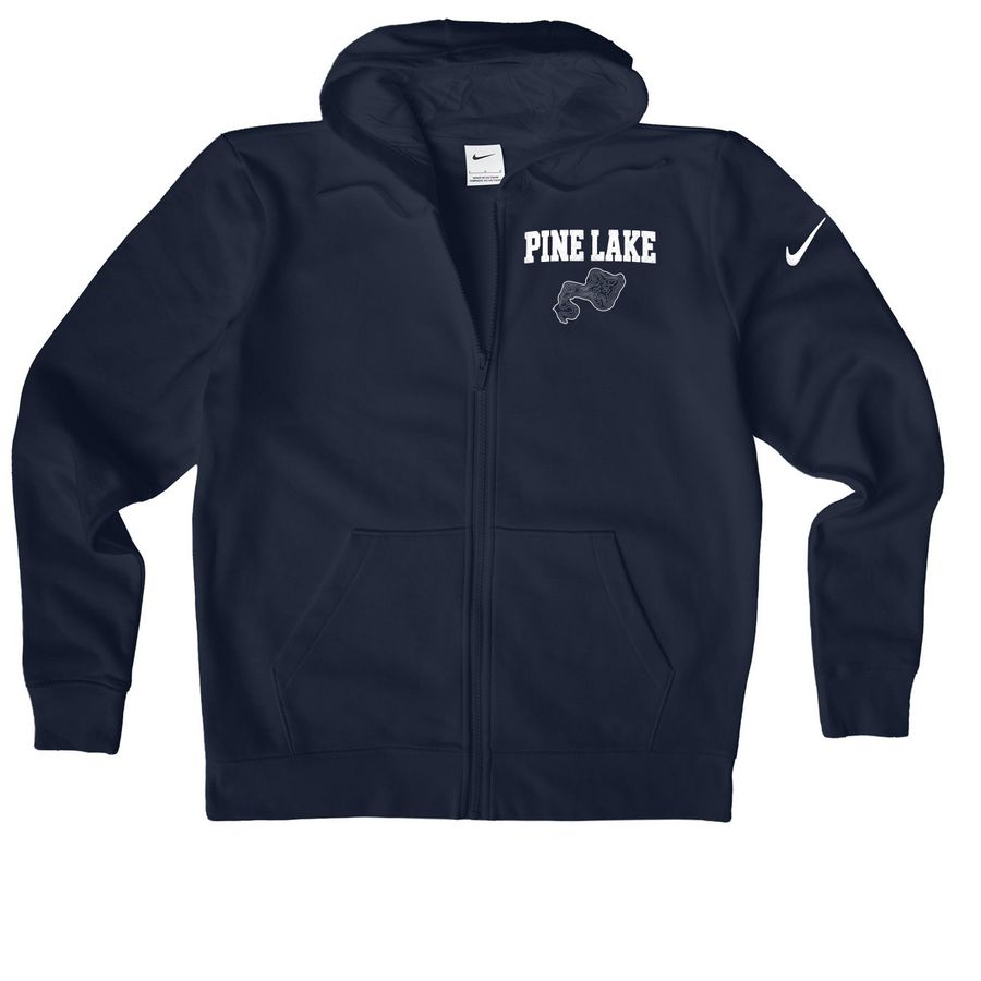 Pine Lake Classic Block in White - Performers, a Midnight Navy Nike Women's Club Fleece Zip Up Hoodie