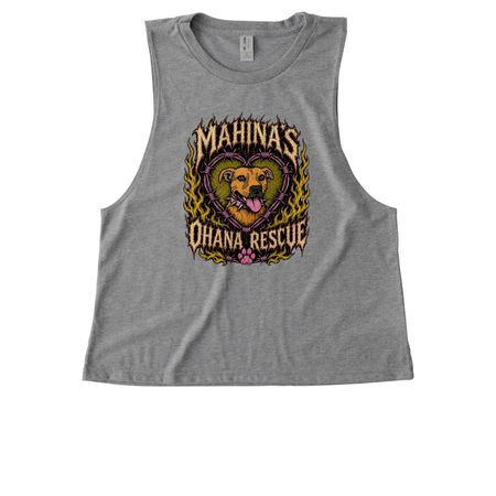 Ladies Mahina?s Ohana Rescue ?hardcore? tanks, a Aluminum Grey Allmade Eco Triblend Women?s Muscle Tank