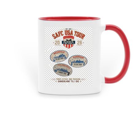 2026 SAFC Tour of the USA, a Red Two-Tone Ceramic Mug