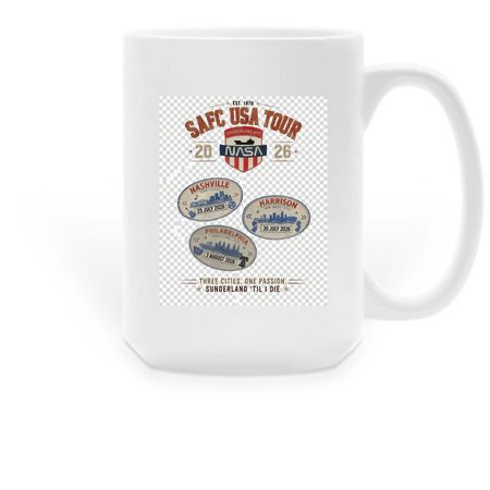 2026 SAFC Tour of the USA, a White Large Coffee Mug