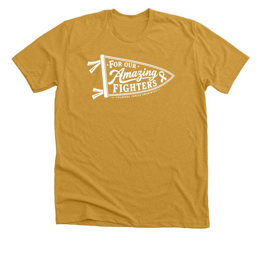 OAF-Childhood Cancer Awareness 2026 Shirt, a Heather Mustard Premium Unisex Tee